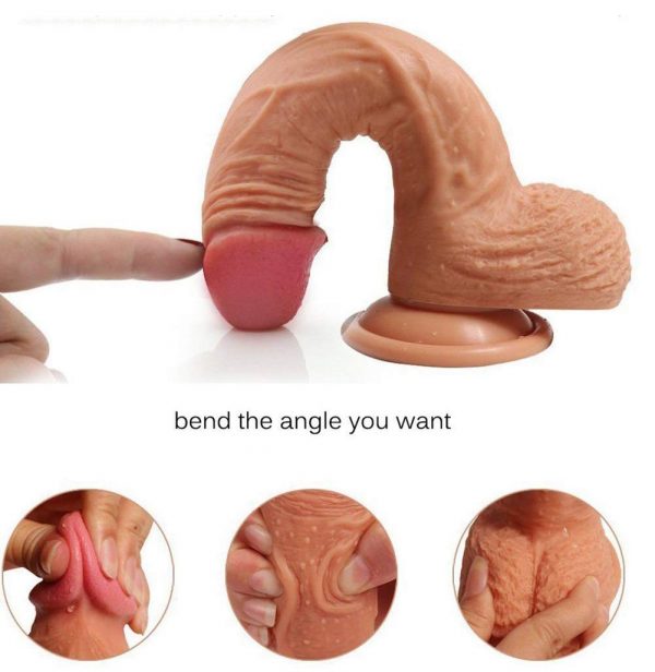 7.5inch High Quality Silicone Double Layer Realistic Skin Soft Dildo (Code : F-147) - Image 2