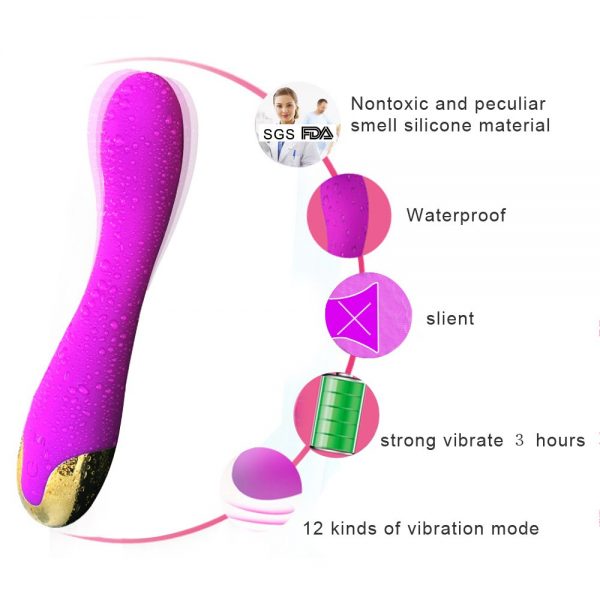 12 speeds Waterproof Rechargeable G-Spot Vibrator (Code : F-134) - Image 2