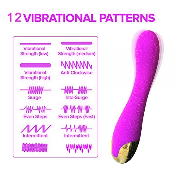 12 speeds Waterproof Rechargeable G-Spot Vibrator (Code : F-134) - Image 3