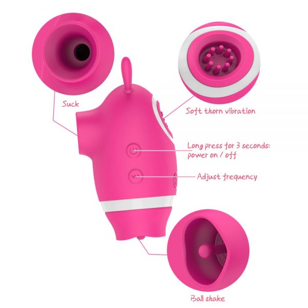 Rechargeable Cute Deer 3 in 1 Sucking Licking and Vibrating (Code : F-342) - Image 10