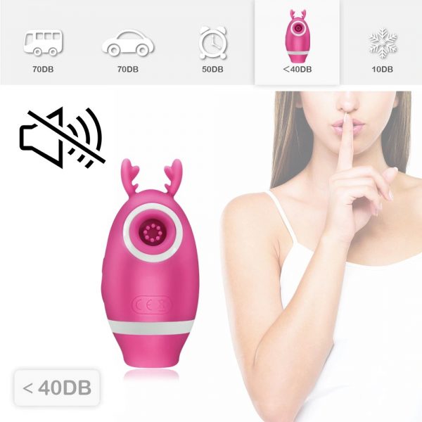 Rechargeable Cute Deer 3 in 1 Sucking Licking and Vibrating (Code : F-342) - Image 4