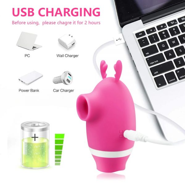 Rechargeable Cute Deer 3 in 1 Sucking Licking and Vibrating (Code : F-342) - Image 7