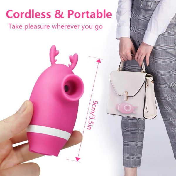 Rechargeable Cute Deer 3 in 1 Sucking Licking and Vibrating (Code : F-342) - Image 9